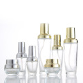 20Ml 30Ml Cusmtomized Empty Push Press Button Pump Dropper Glass Bottles With Gold Silver Cap For Essential Oil